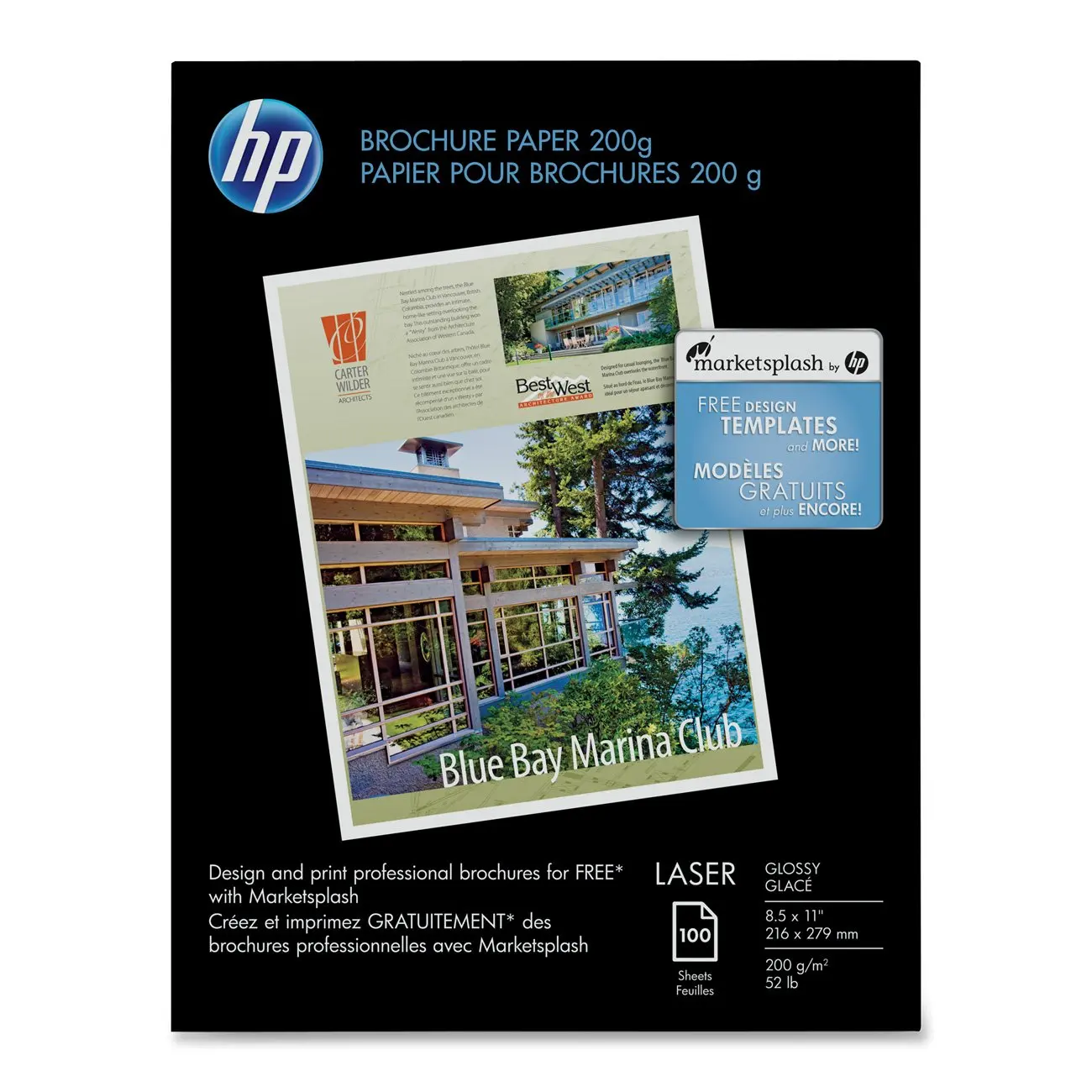HP Laser Glossy Brochure Paper 100 Sheets 8.5 x 11 inch 200 Gram-Q6608A