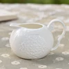 Classic ceramic mini teapot embossed porcelain small coffee jug