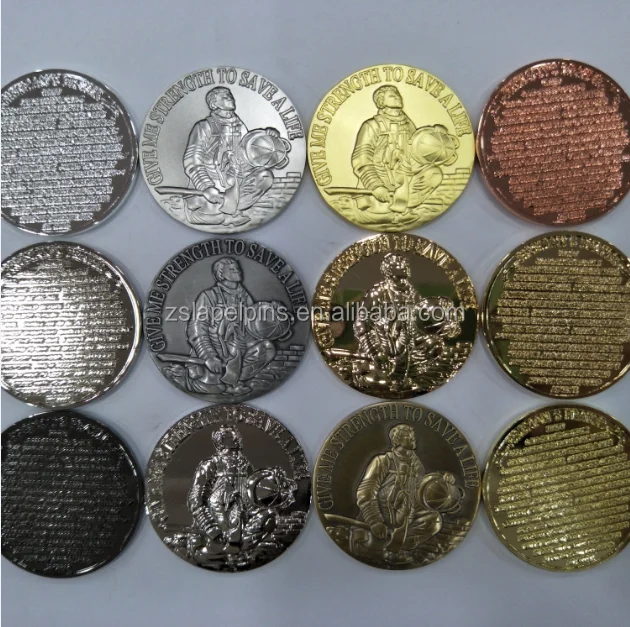 
Free design custom Fireman Challenge coin souvenir coin 