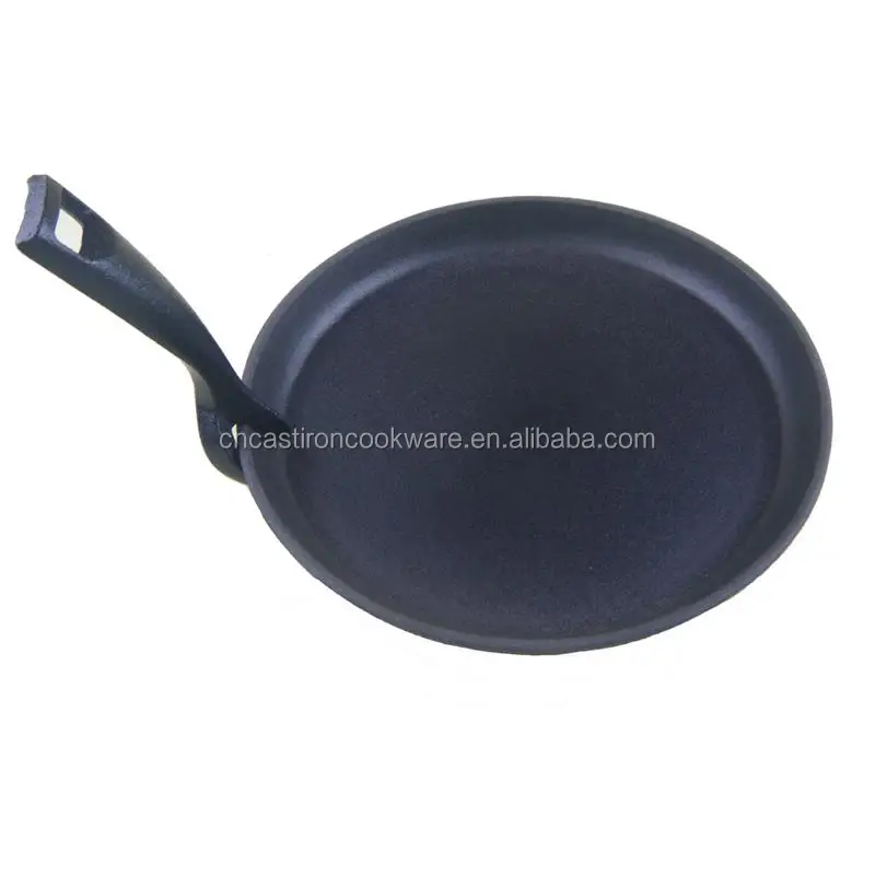 Round Shape Cast Iron Sizzling Skillet Plate/steak Plates With Wooden