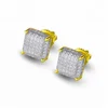 new model iced out 18k plated gold ear rings design for man