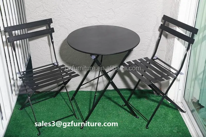 Garden Metal Folding 2 Seater Patio Bistro Garden Chair Seat & Table