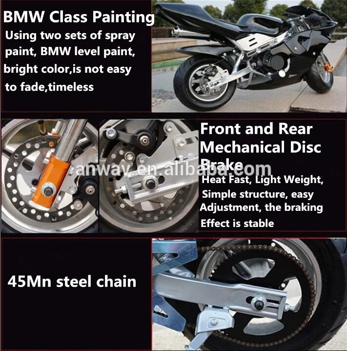 49cc Pull Start Children Mini Super Pocket Bike PW4901