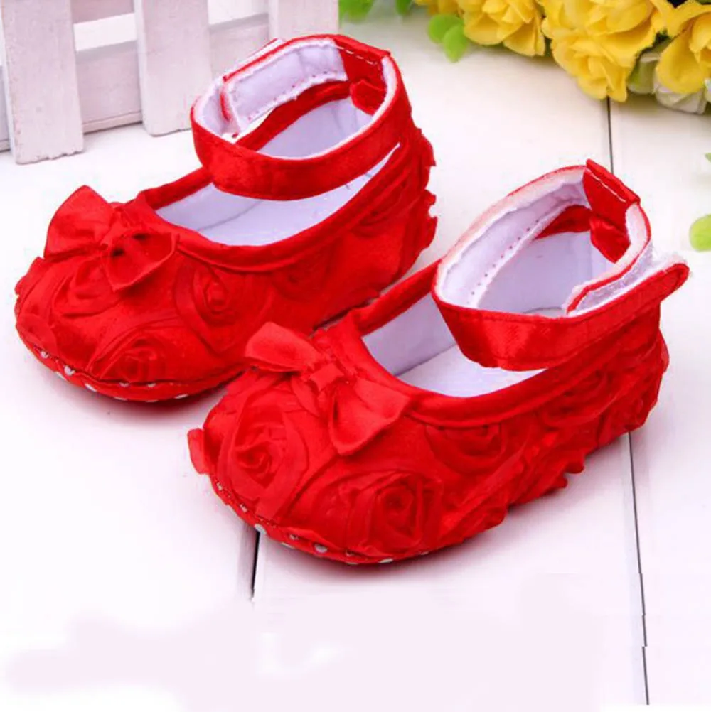 Hot sales First Walkers Infant Baby Girls Shoes Cotton Kids Shoes Rose Flower Child Shoes 11cm