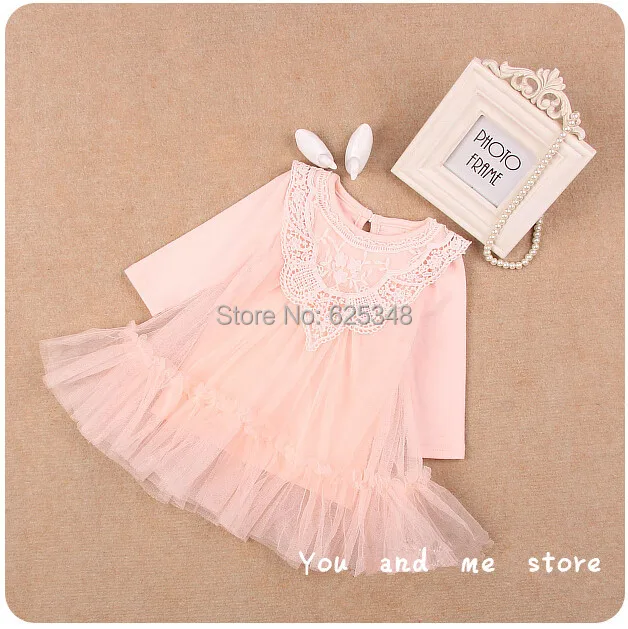 2015 IDEA new autumn lace princess baby girls dress baby clothing birthday party infant dress vestidos