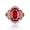Fashion trend Platinum Plated High Quality Luxurious Oval Ruby Ring bar clothing accessories rings