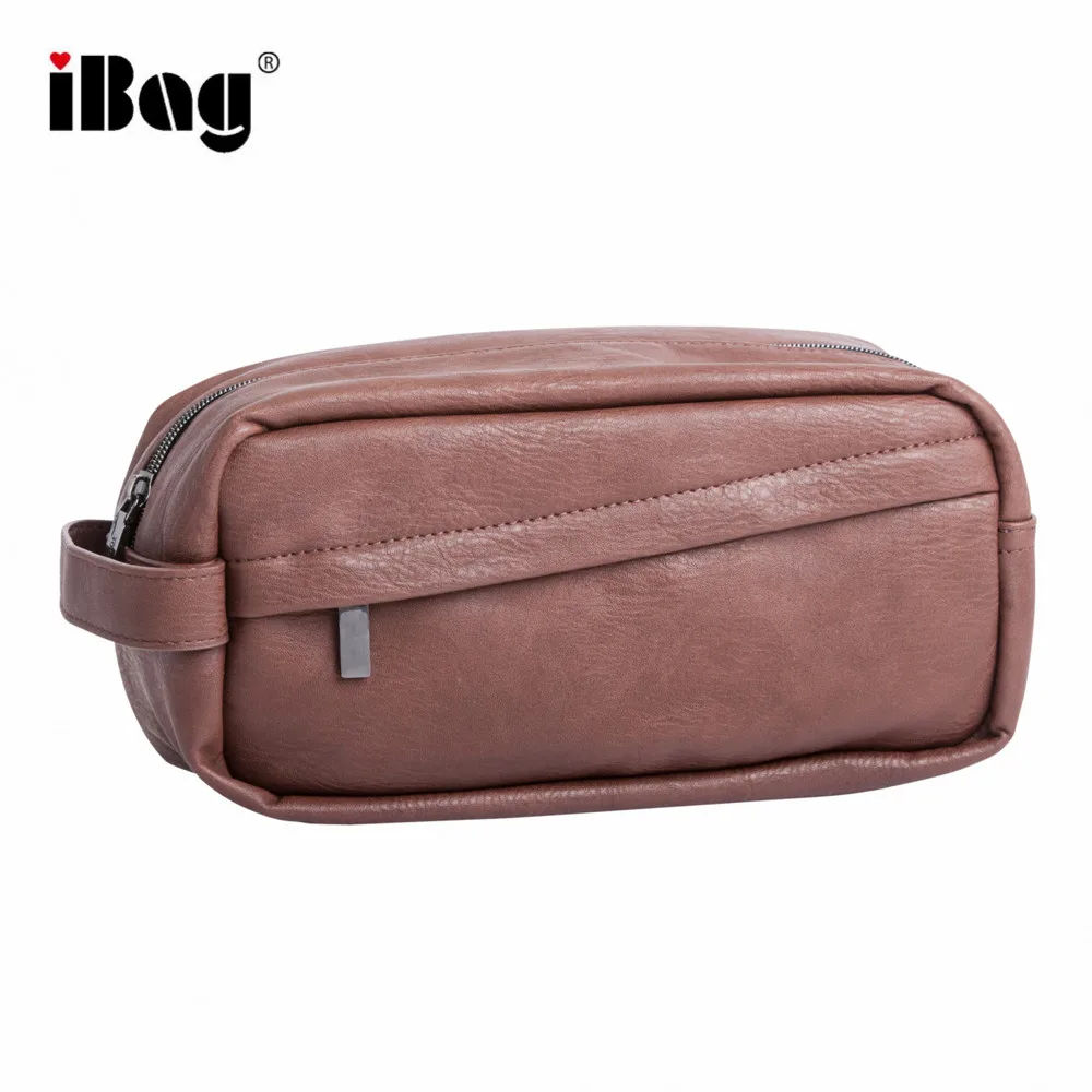 Black Vegan Leather Makeup Bag Pouch Case Zip Around Cosmetic Makeup