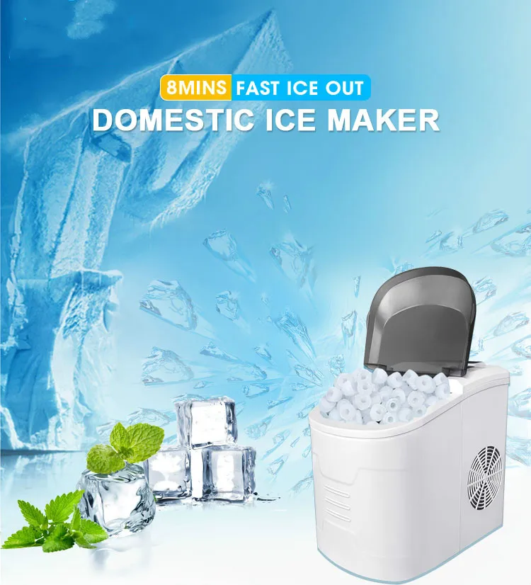 Portable Solar Dc 12v Ice Maker Ac 220v Mini Ice Machine Home Use