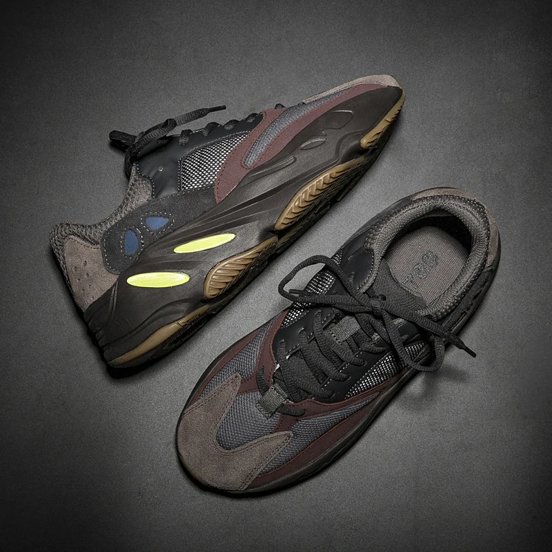 No Logo high quality men Fashion Low sneakers kanye west Yeezys 700V2 Runner wave Mauve casual shoes walking shoes size 36-46