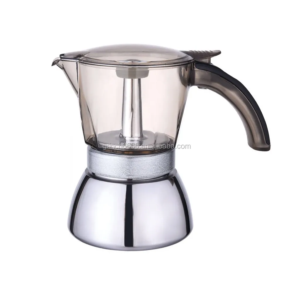 2 Cup 4 Cup 6 Cup Class Coffee Moka Pot Stainless Steel Suitable For