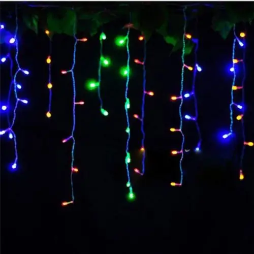 Christmas Fairy RGB Led Icicle Lights Falling  Rain Drop Dripping Lights