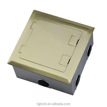 Golden Brushed Stainless Steel Electrical Floor Data Mounted Brushed Stainless Steel Electrical