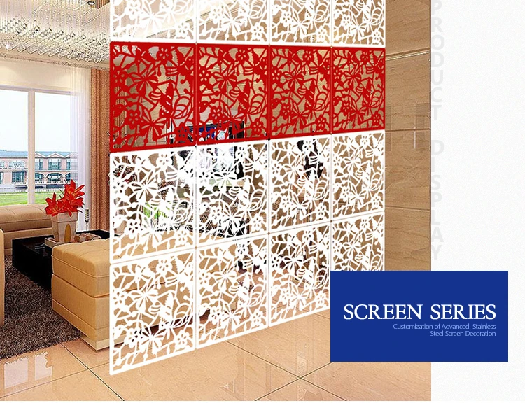 stainless steel laser hollow out decorative flower screen room dividers restaurant decorative metal partition screen