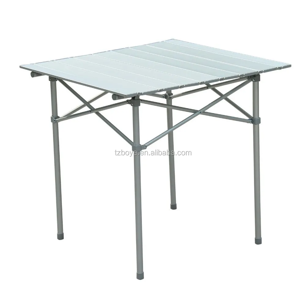 Roll Up Top Aluminum Camp Portable Camping Picnic Table W Carrying Roll Up Top Aluminum Camp Portable Camping Picnic Table W Carrying Bag 27 X Silver Folding