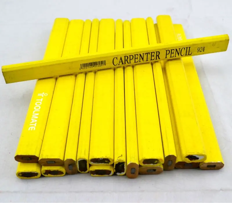 Yellow Color Octangle Type Carpenter Pencil Hb 2b Black Lead 7" Pencil