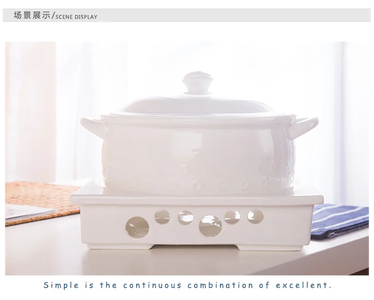 Guangzhou Wholesale Top Quality 10" Ceramic Soup Tureen Bowls With Lid And Candle Stand