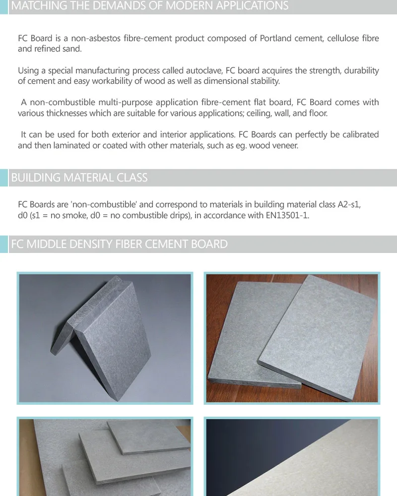 High density Fiber Cement Sheeting Board ,Fiber Cement Facade Panel