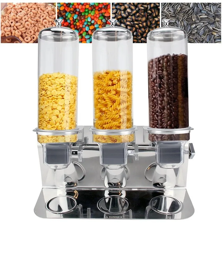 Okey 4l Stainless Steel Dry Food Dispenser Cereal Dispenser Food