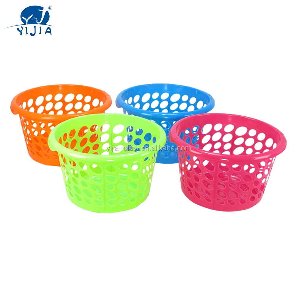 small round laundry basket