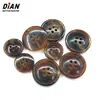 New designer 24L 32L custom factory suit jacket garment clothing brown blazer brand name logo genuine real horn buttons for sale