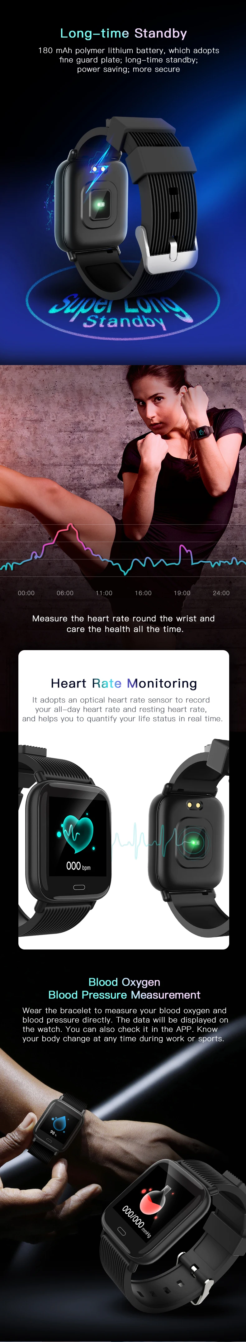 Ip67 Wearfit Relógio Inteligente 2.0,Monitoramento Contínuo De