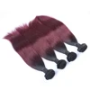 Stock Straight 1B 99J 2 Tone Colored Expression Ombre Human Hair Extensions