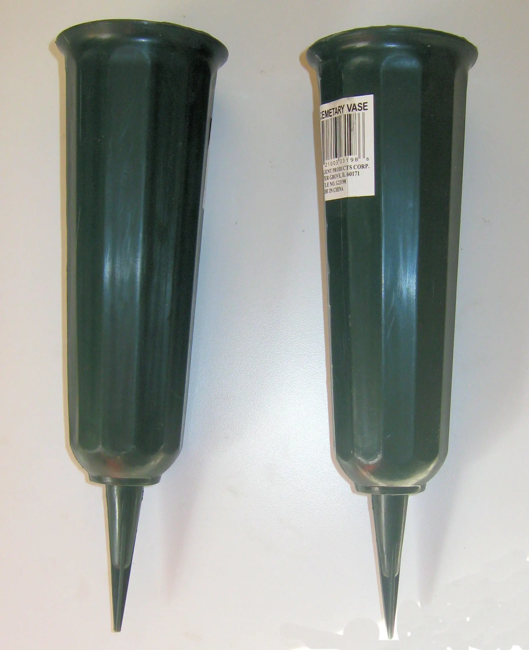 Buy 2 Pack Green 9 75 In Plastic Cemetery Vases In Cheap Price On