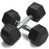 Professional Gym Training Weight Lifting Rubber Coated Hex Dumbbell