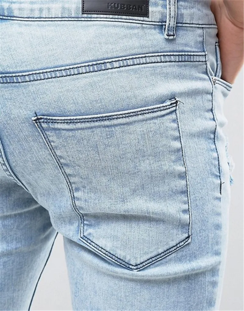 Wellone Oem Factory Ice Blue Denim Pants Trouser Cheap Promotional