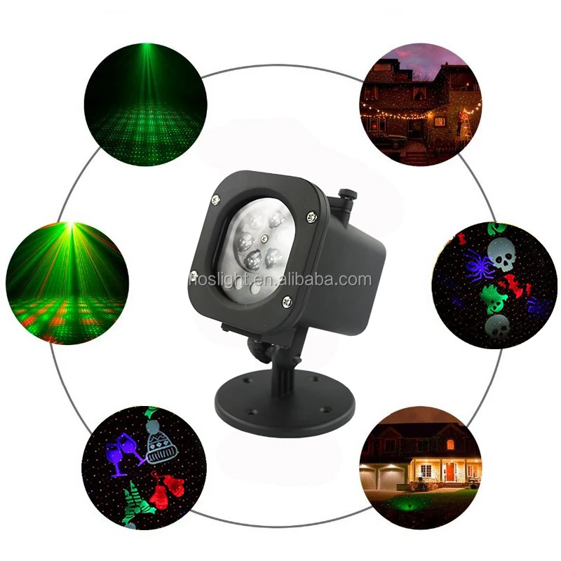 Outdoor lawn light sky star laser christmas gift light santa claus projector with moving fireworks effect