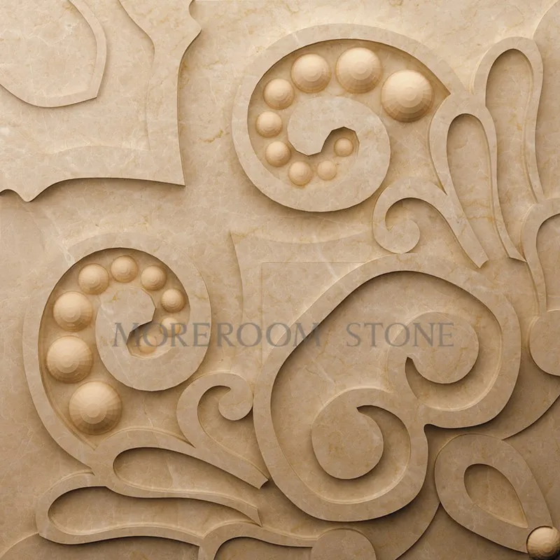 ML-A004 Polished Marble Tiles 3D Wall Panel CNC Wall  Tile Marble Cladding Wall Tiles Decoration For Bachground -1.jpg