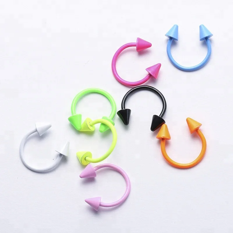 2019 Fluorescent Color Acrylic Nose Piercing Jewelry Origan Factory ...