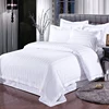 bed linen 300TC 100% cotton white 3cm stripes bedding sheet set