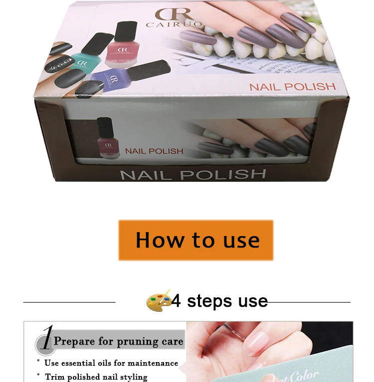 04 Cairuo Oil Based Nail Polish Enamel Same Color And Cover Cr Nail Lacquer Vernis Private Label