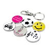 OEM 3D custom logo double side stamping engraving zinc alloy die cast soft enamel silver nickel metal cheap souvenir key chains