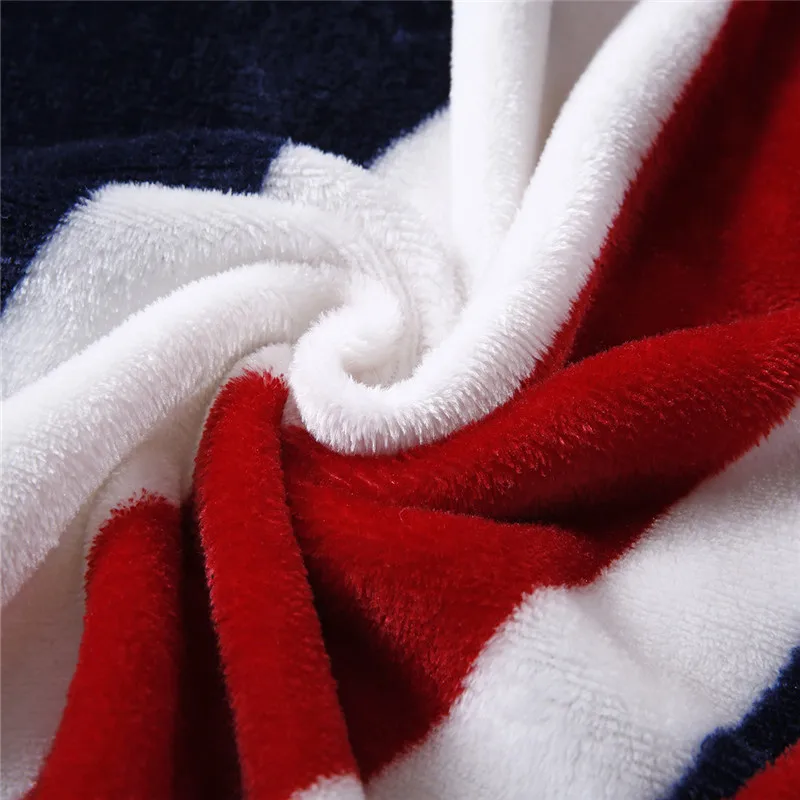 wholesale USA imports super soft and cheap warm minky flannel fabric throw blanket the Stars and the Stripes