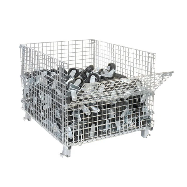 Competitive price folding wire mesh container foldable storage cage