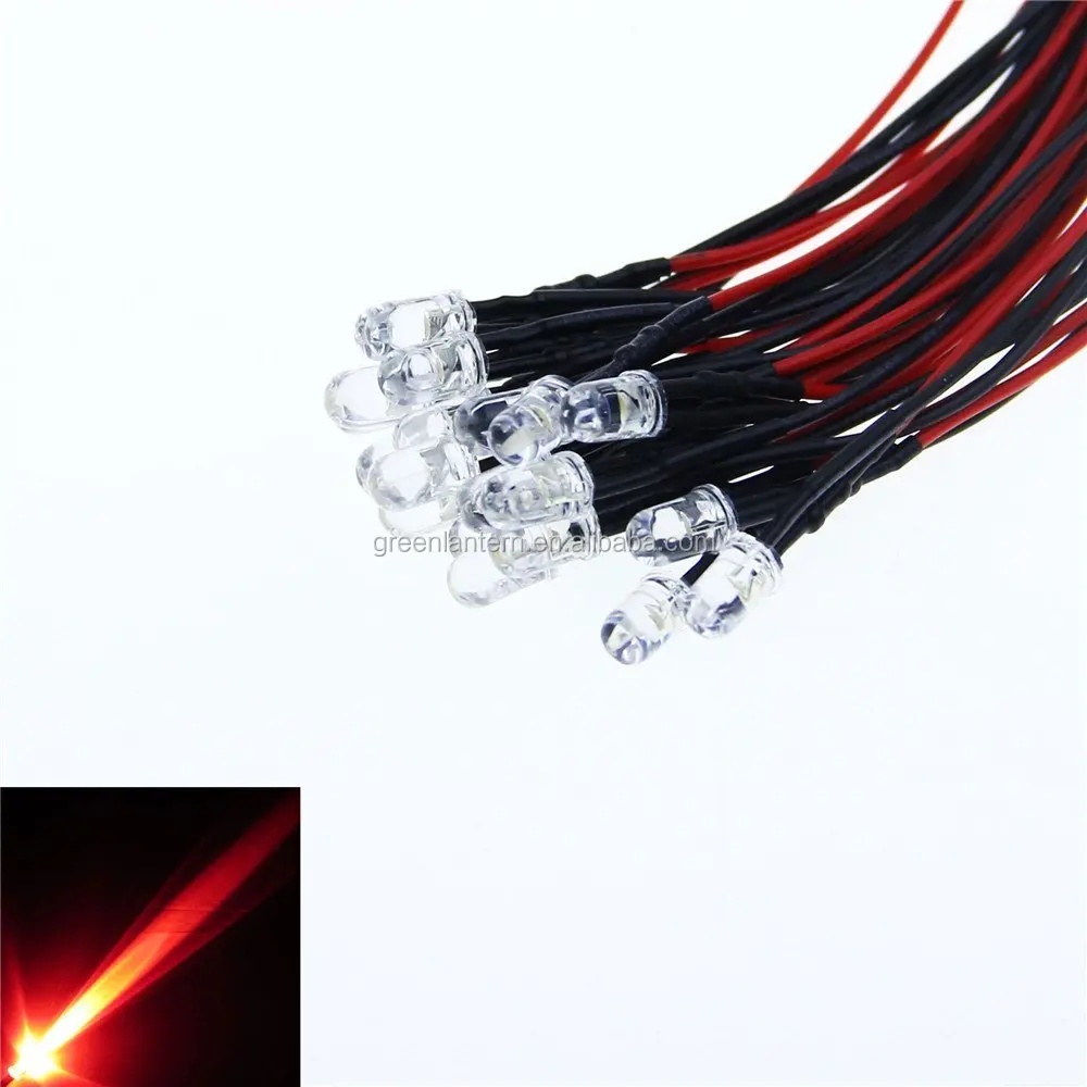 5mm Prewired LED Warm White with Chrome Bezel Holder 12V
