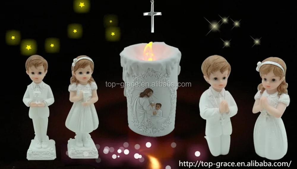 Custom first communion souvenir christening resin baptism baby figurine