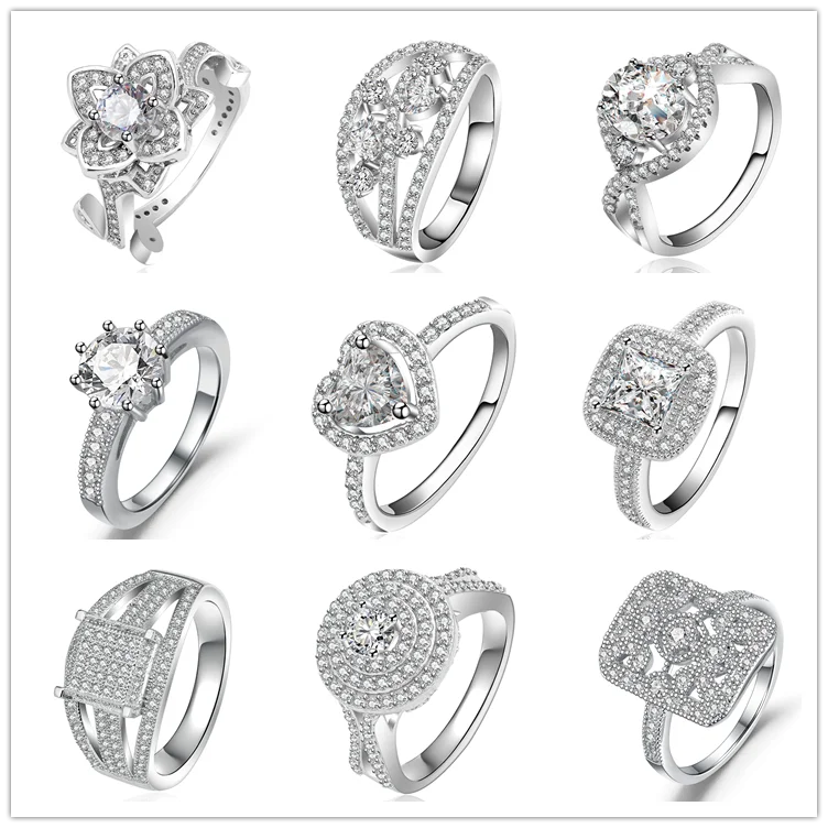 China Jewelry Wholesale 100 Pure 925 Sterling Silver Rings For Bridal