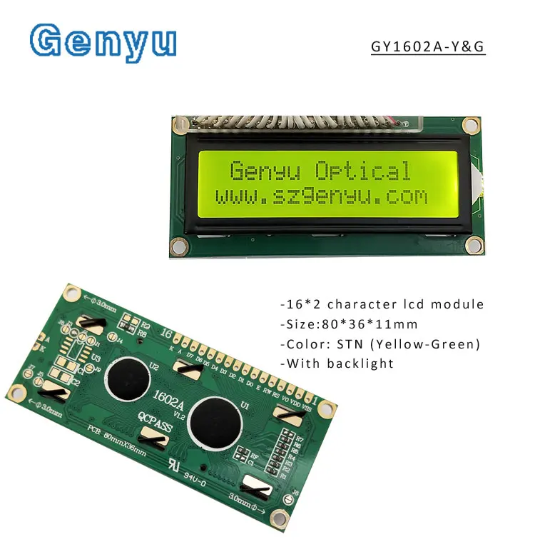 STN COB Type 16 pin Connector With PCB 1602 Character lcd 16x2 lcd Display Module