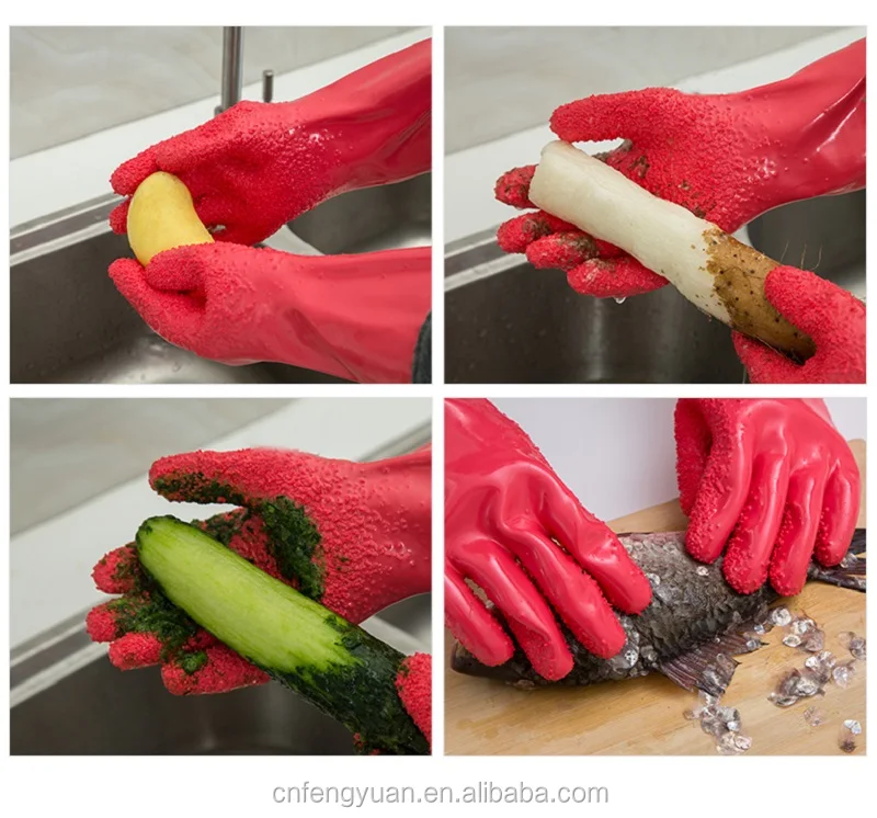 Creative Peeled Potato Cleaning Gloves Kitchen Vegetable Rub Fruits