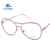 Large Frame Rhinestones Eyewear Frames Twin-Beams Women Optical Eyeglasses Gold Glasses Frames