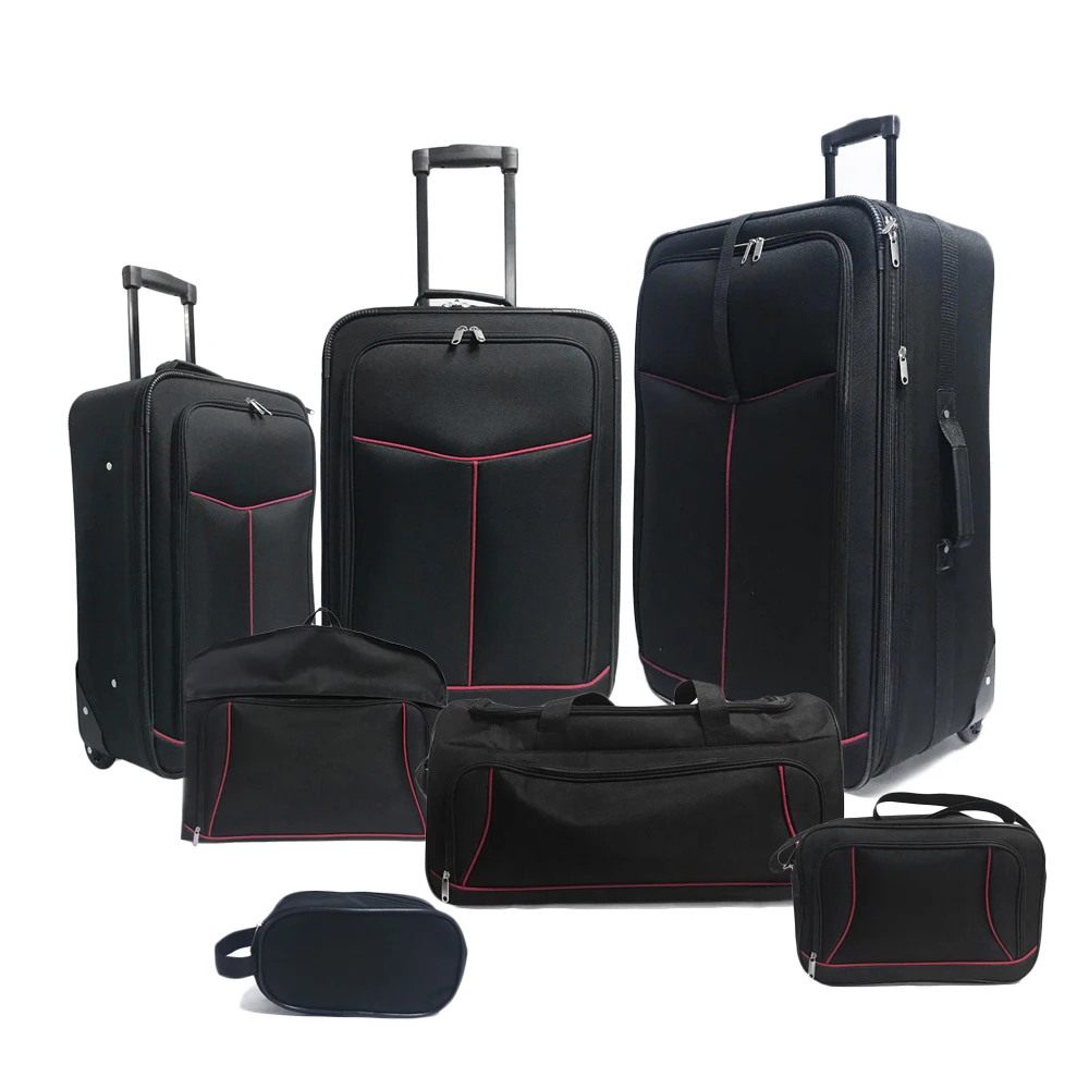 Hot Selling Black 900d Polyester Softside Large Size Luggage Sets With