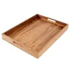 Kitchens Walnut Wood Serving Tray with Handles Coffee Tea Cocktails Appetizers Breakfast in Bed or for Ottomans 20x15