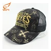 Guangzhou Design Fashion Flash Chip Embroidered 5 Panel Cotton Fabric Female Mesh Caps
