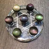 Wholesale natural rainbow obsidian polished seven star array crystal ball