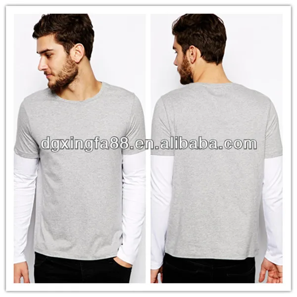 New Style Long Sleeve Men Double Layer t shirt
