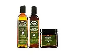 KERATIN ORGANIC TREATMENT AND POST-TREATMENT SET - FORMALDEHYDE-FREE - 8 Products: Pre-Treatment Shampoo (4oz) + Keratin (4oz) + Post-Treatment Mask (4oz) + Shampoo (8oz) + Conditioner (8oz) + Leave-In (8oz) + Deep Mask (8oz) + Argan Oil (2oz)