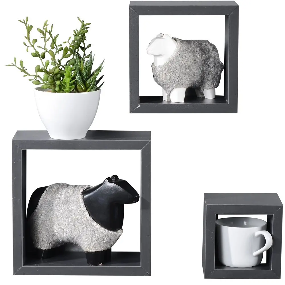 White Cube Floating Shelves Find Get Quotations Heselian Floating Cube Shelves Square Wall Shelf Box Set